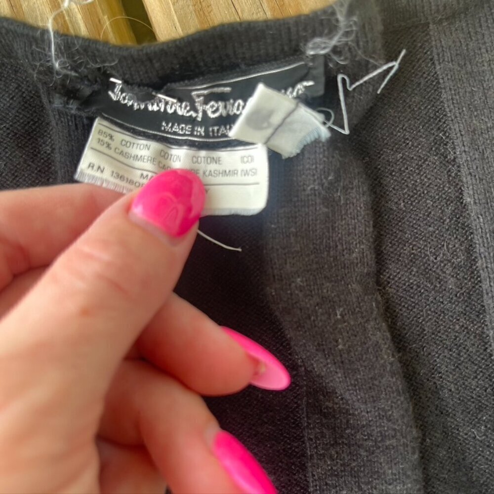 ** Salvatore Ferragamo cashmere cotton black sweater Medium - Picture 7 of 9